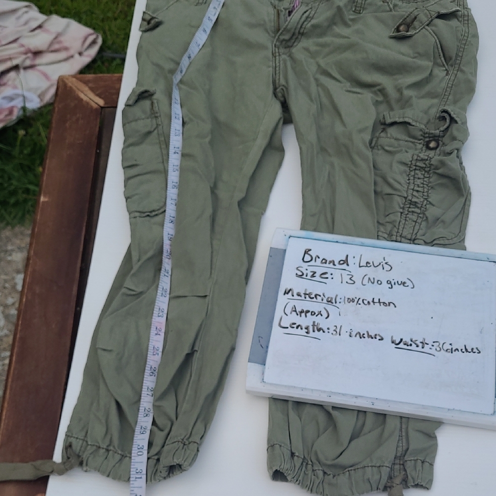 Levi's Kids Green Cargo Pants Last Call Free With Sale